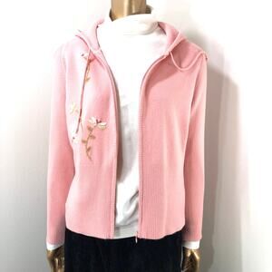 Relativity Design Lab Women Pink Hoodie Floral SM